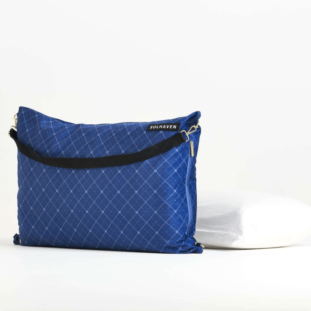 Dream First™ Pillow Bag - Haven - Solhaven, pillow sitting behind on a white background