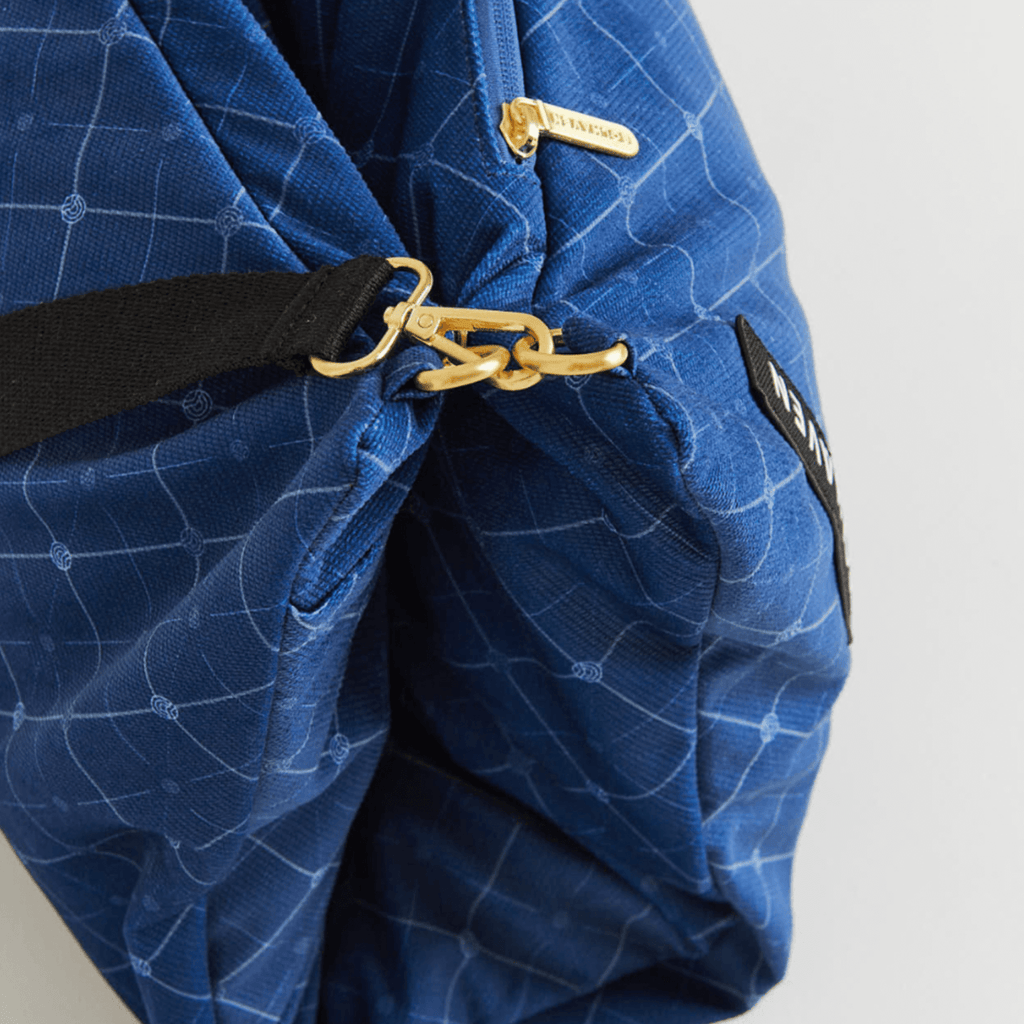 Dream First™ Pillow Bag - Haven - Solhaven showing bag folded in half clipped together with brushed gold hardware